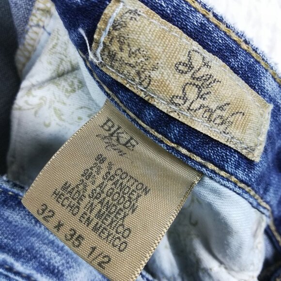 BKE Womens Jeans Star Stretch Flare Blue Denim Stone Wash Low Rise 32‎ - Picture 10 of 15